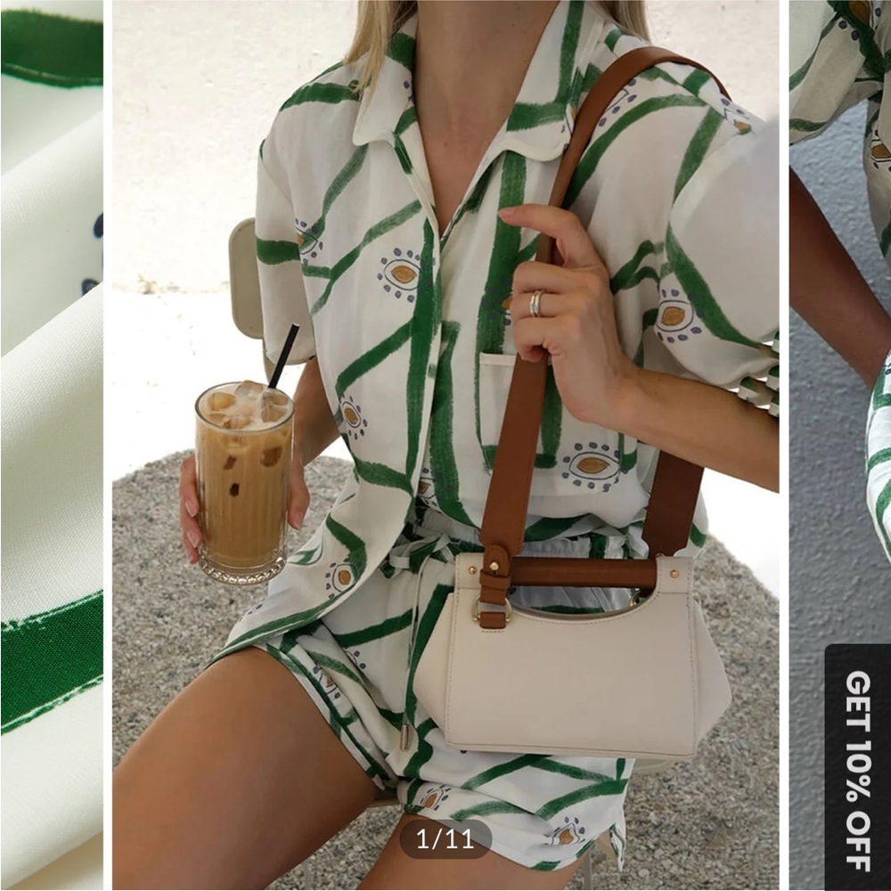 Commense Print Drawstring Short Set - Picture 7 of 10